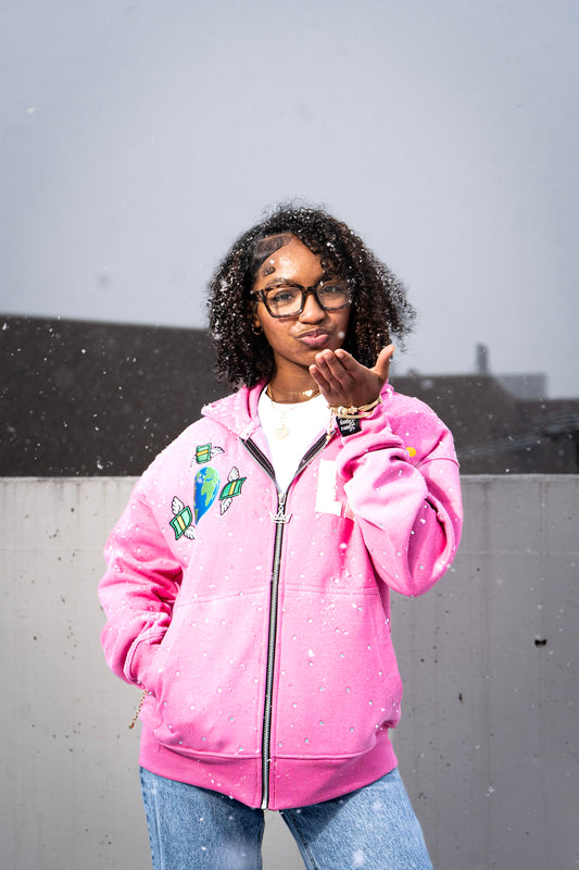 Legacy Zip-Up Hoodie - Pink