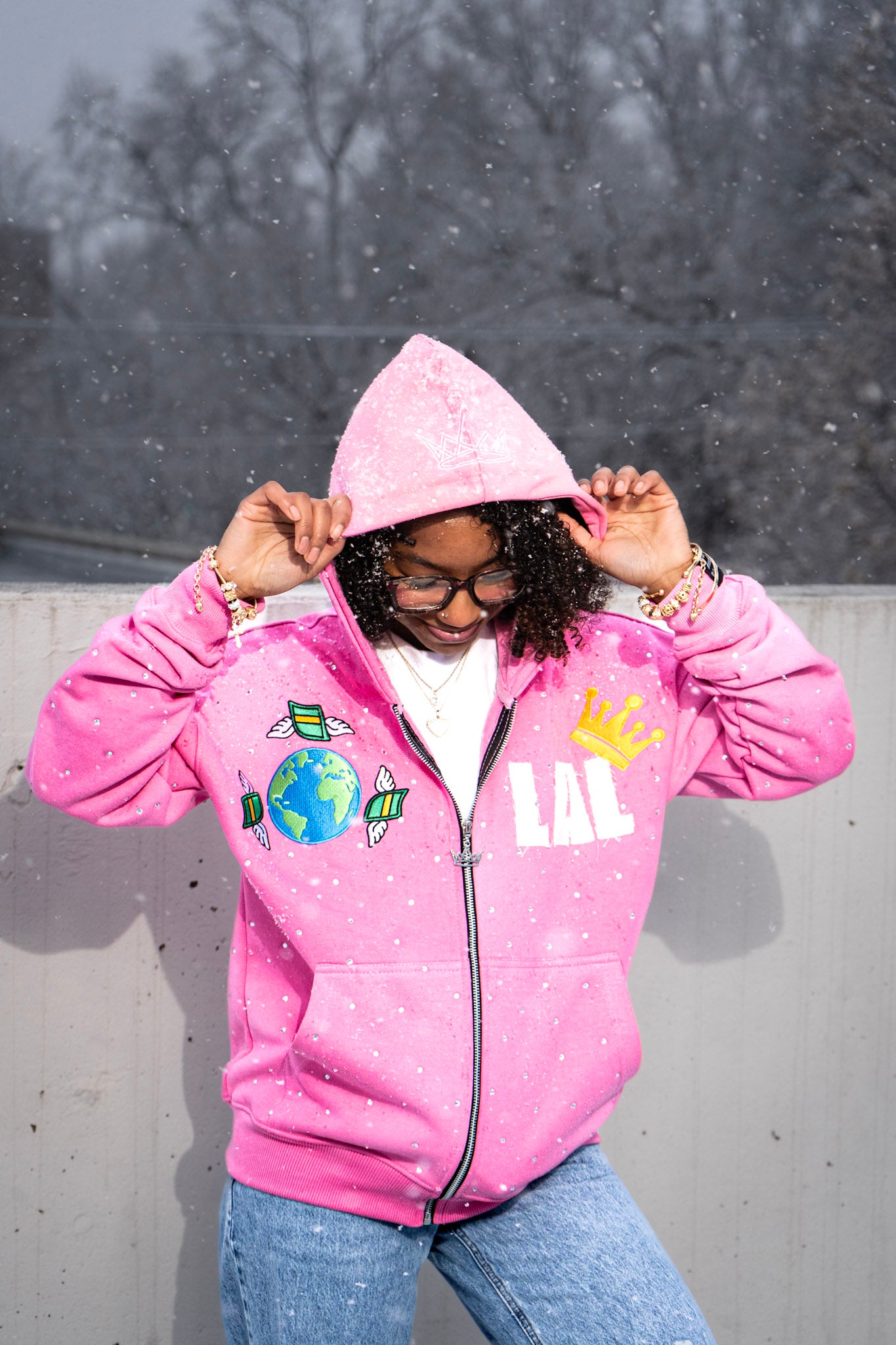 Legacy Zip-Up Hoodie - Pink